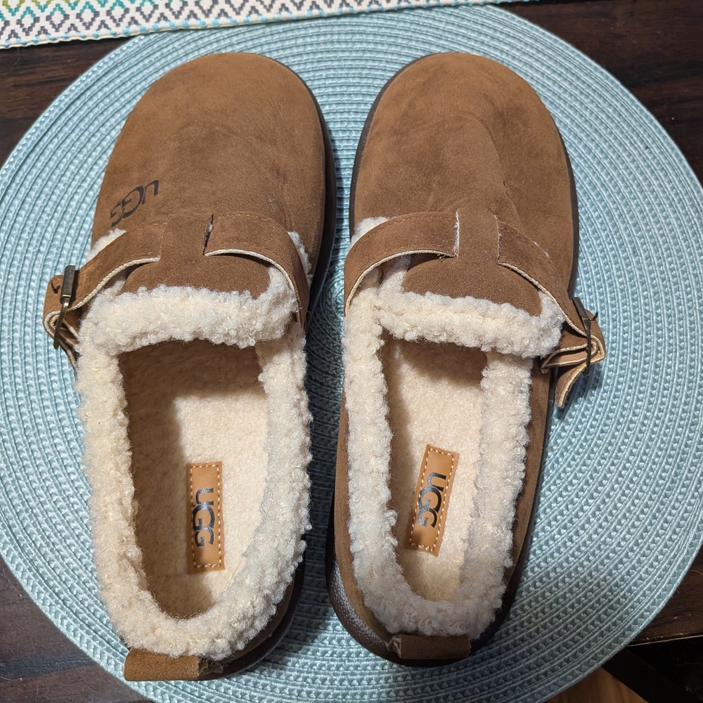 UGG Brown Shearling Lined Clogs
